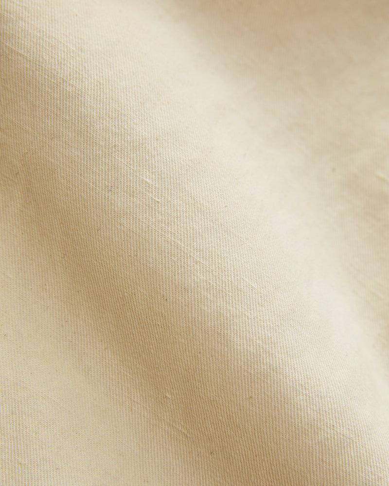 Linen Pleated Chino in Unbleached Ecru