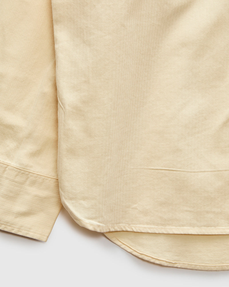 Herringbone Officer Shirt in Buttermilk