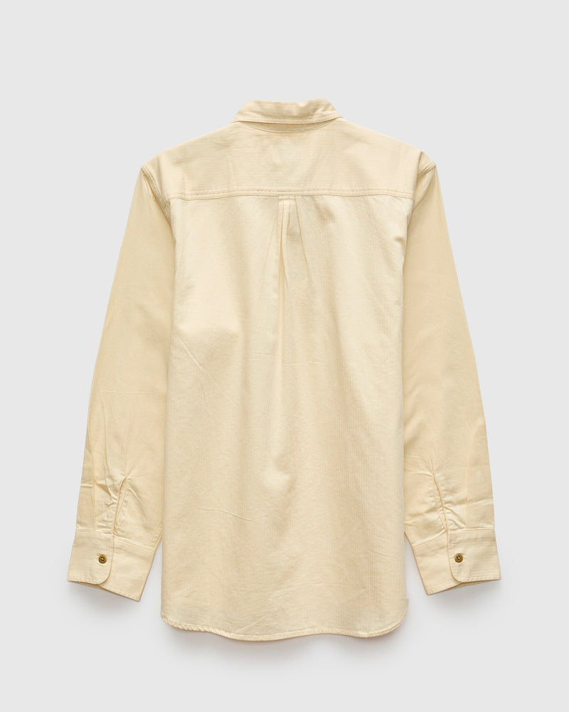 Herringbone Officer Shirt in Buttermilk