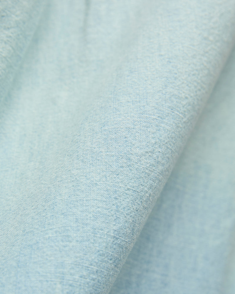 Embroidered Chambray Workshirt in Sunfaded Indigo