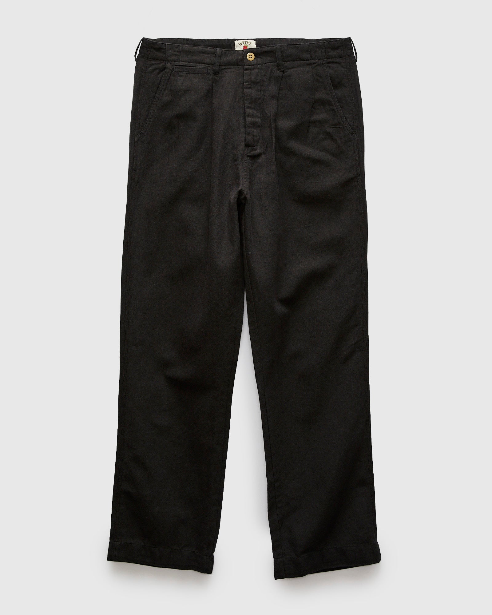 Linen Pleated Chino in Faded Black – Blue Owl Workshop