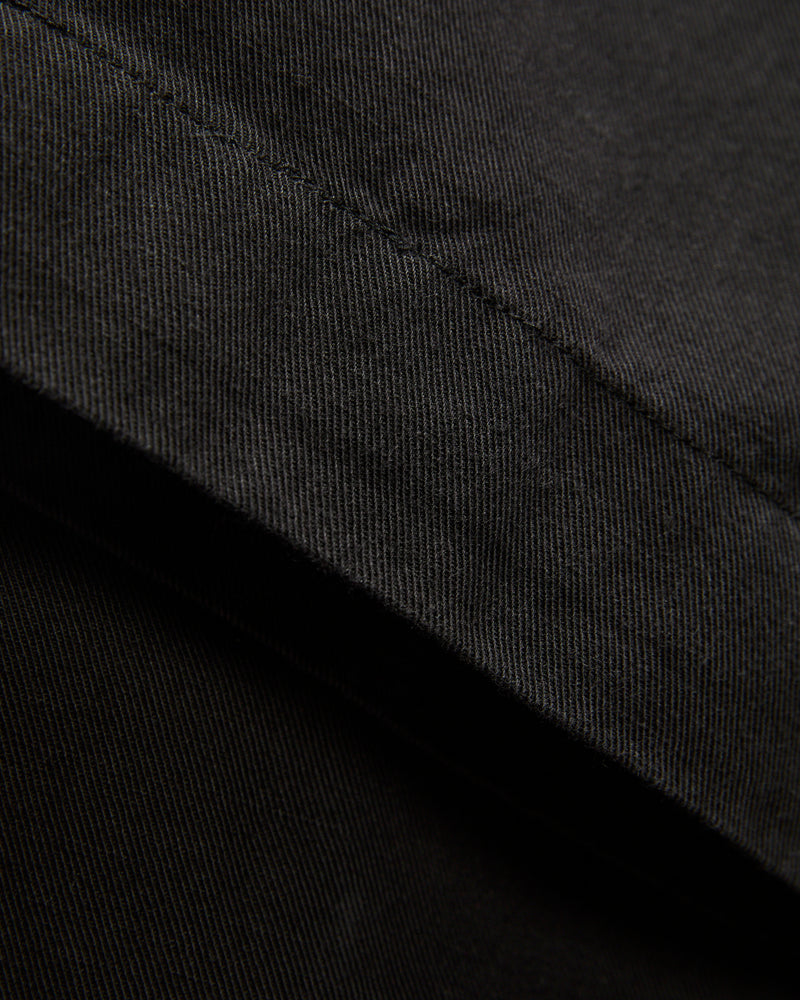 Linen Pleated Chino in Faded Black