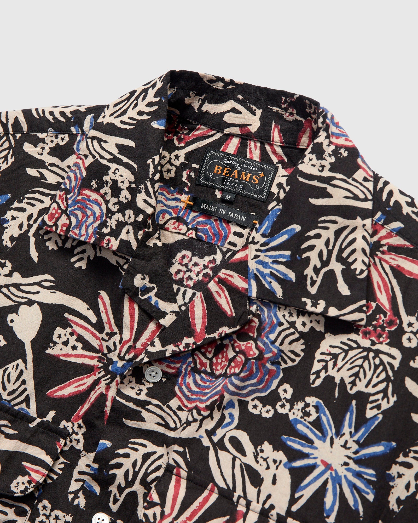 GRADATION PRINTED OPEN COLLAR SHIRT NAVY YOKE ヨーク23SSシャツ 