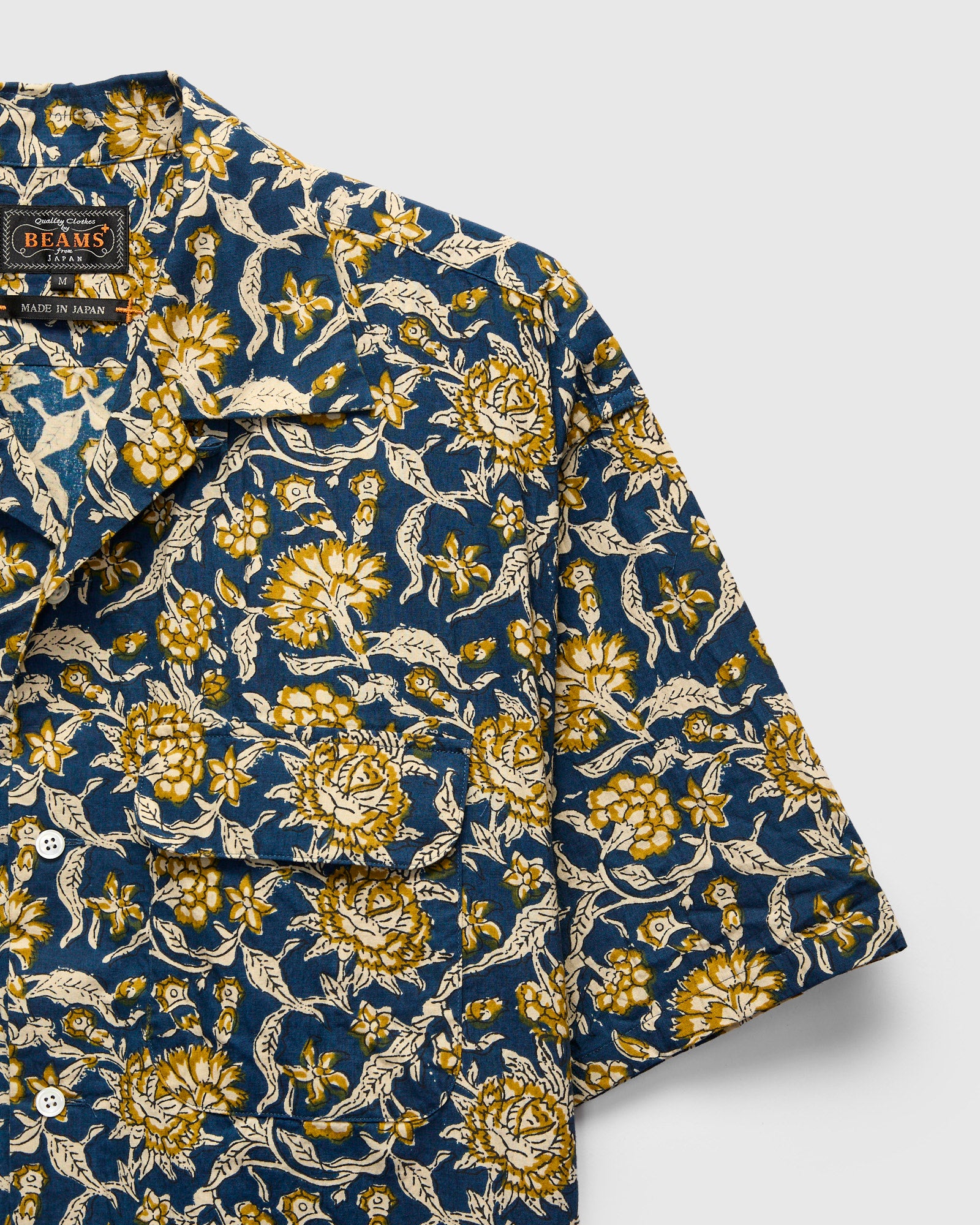 Block Print Open Collar Shirt in Blue – Blue Owl Workshop