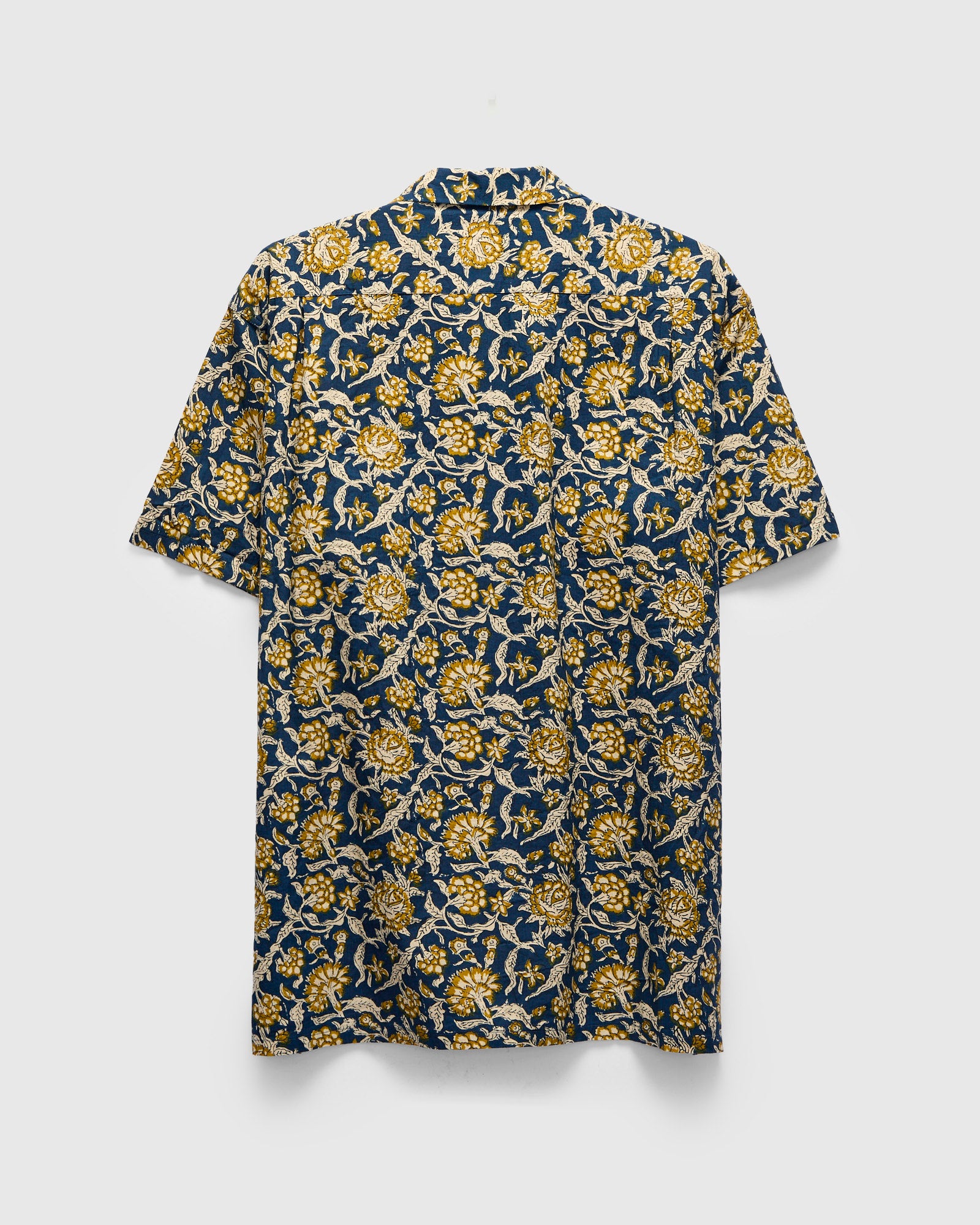 Block Print Open Collar Shirt in Blue – Blue Owl Workshop