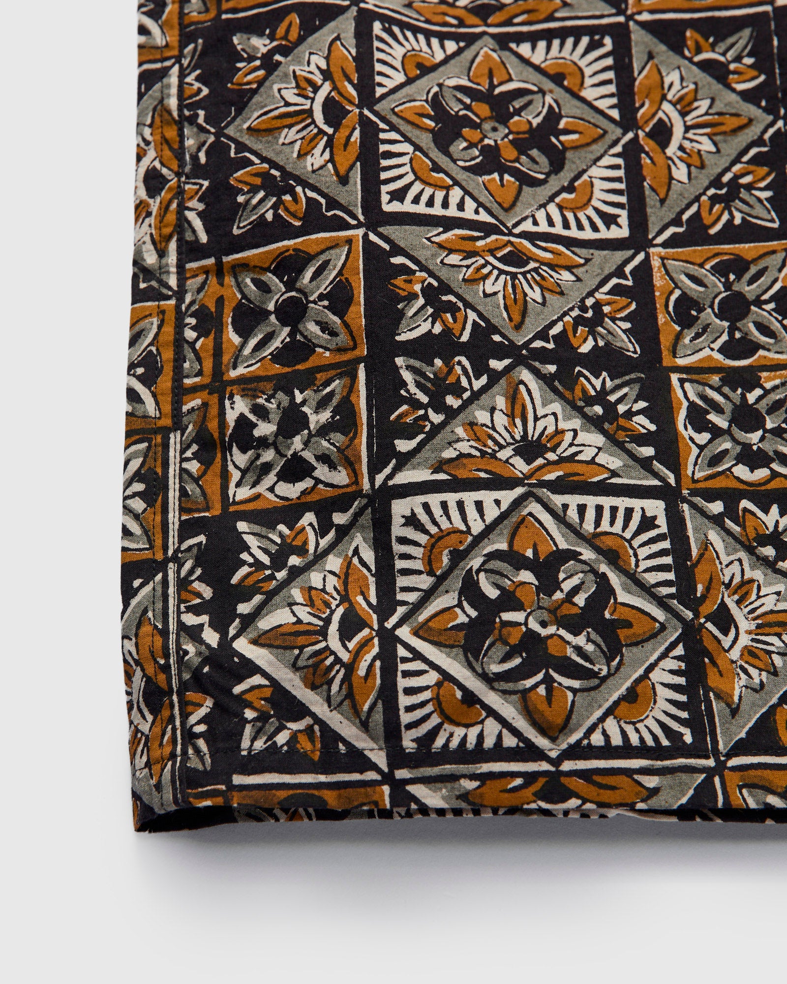 Block Print Open Collar Shirt in Brown – Blue Owl Workshop