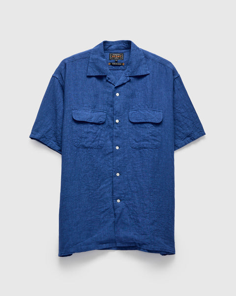 1/40 Linen Open Collar Shirt in Blue – Blue Owl Workshop