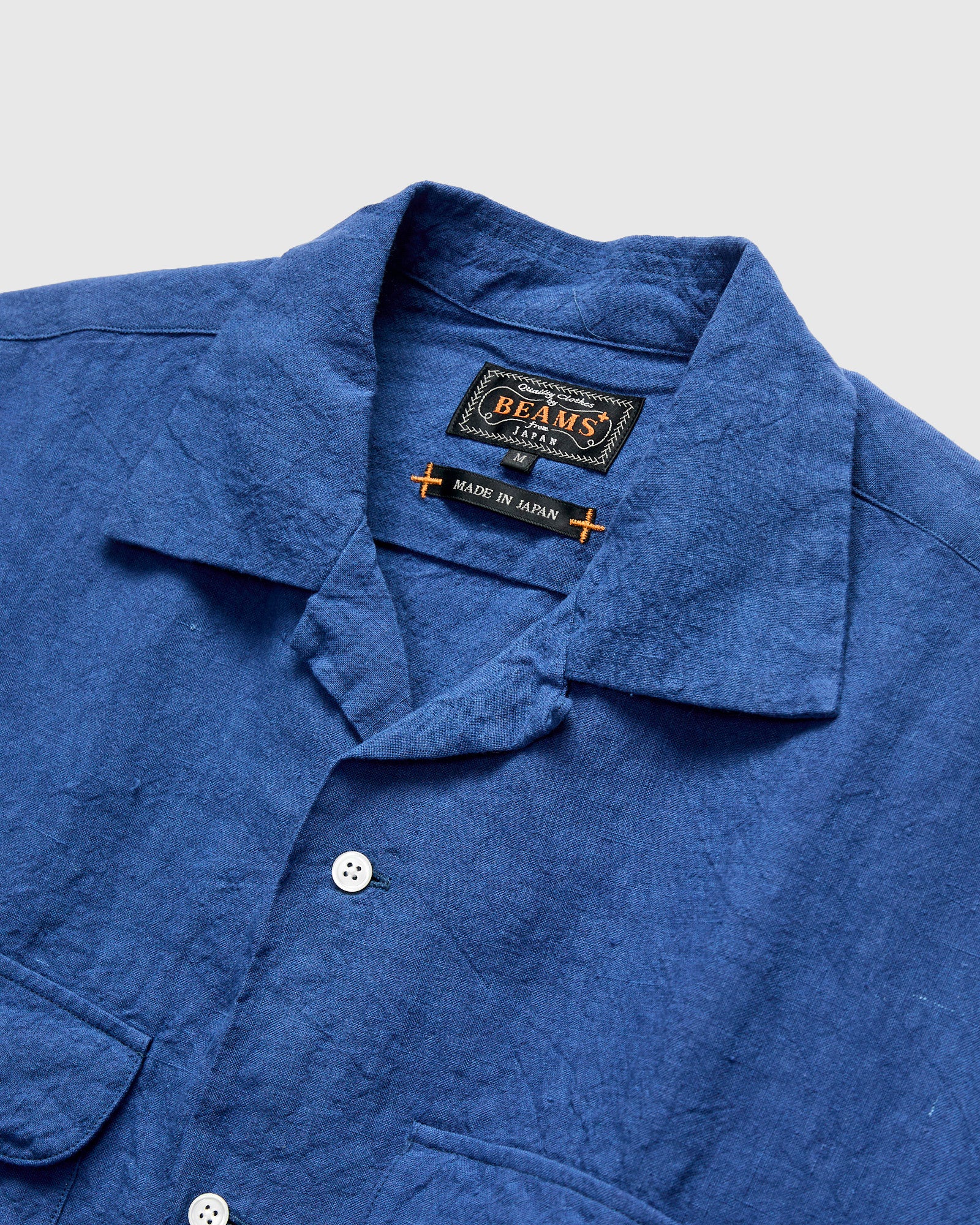 1/40 Linen Open Collar Shirt in Blue – Blue Owl Workshop