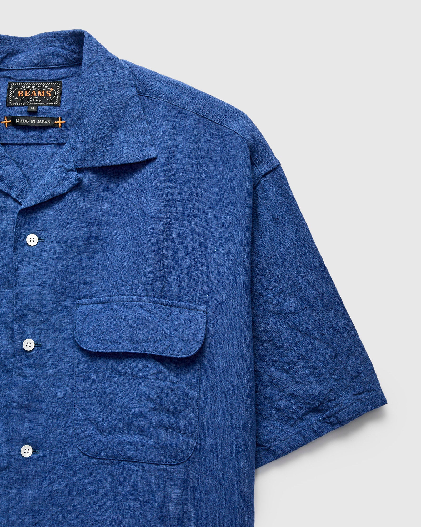 1/40 Linen Open Collar Shirt in Blue – Blue Owl Workshop