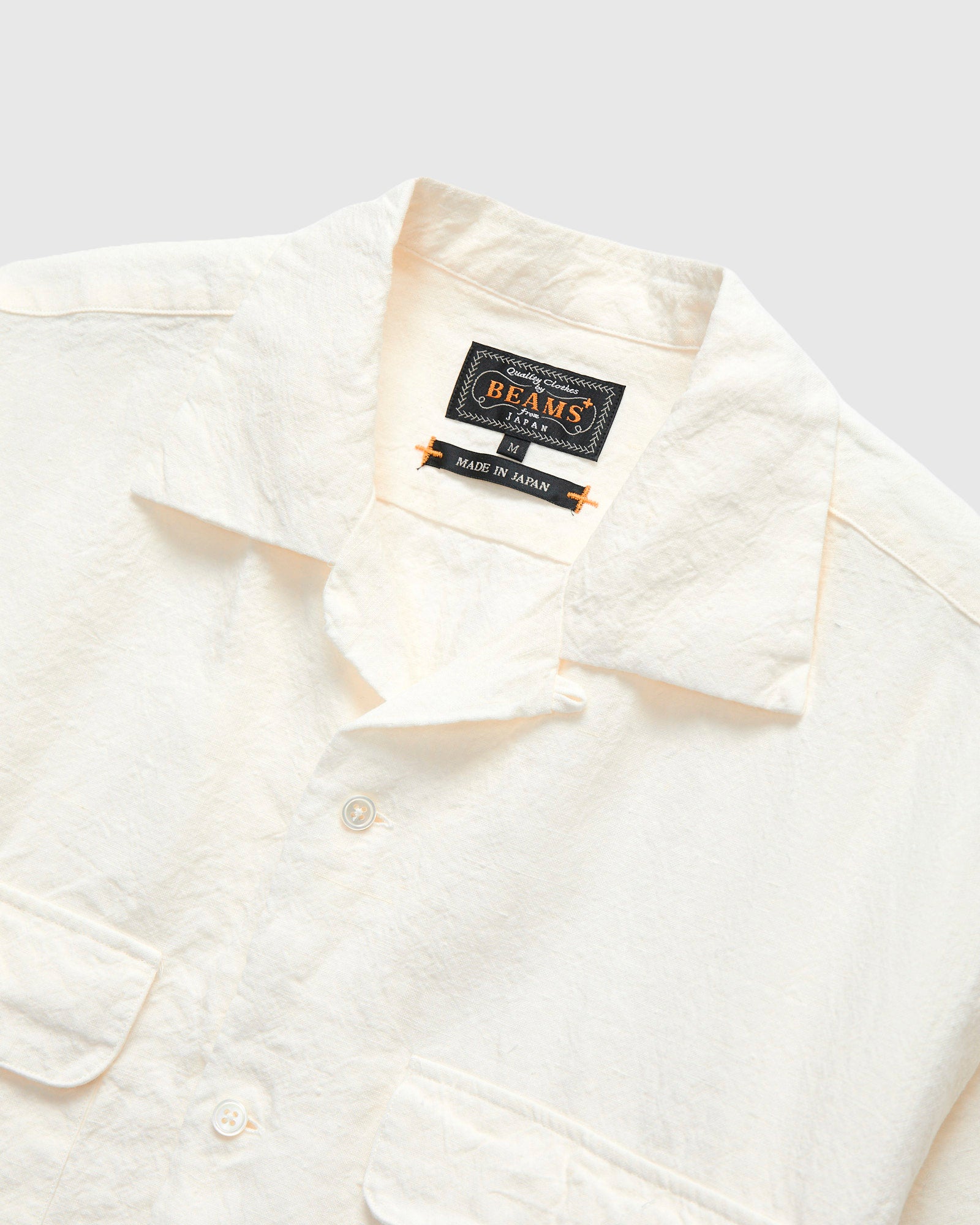 1/40 Linen Open Collar Shirt in White – Blue Owl Workshop