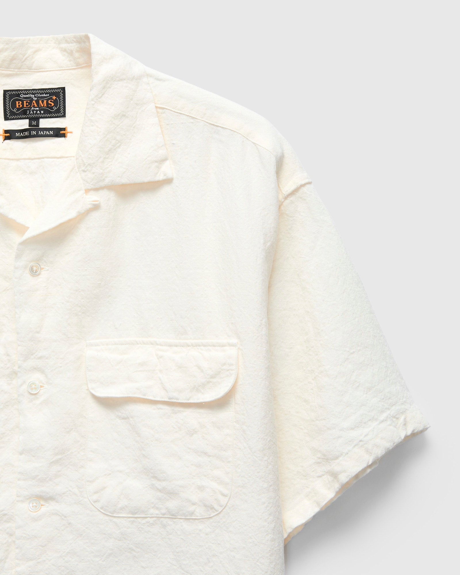 1/40 Linen Open Collar Shirt in White – Blue Owl Workshop