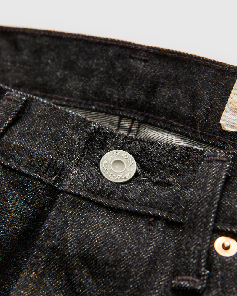 66 Black 15oz Rinsed Selvedge Denim - Ivy League Fit