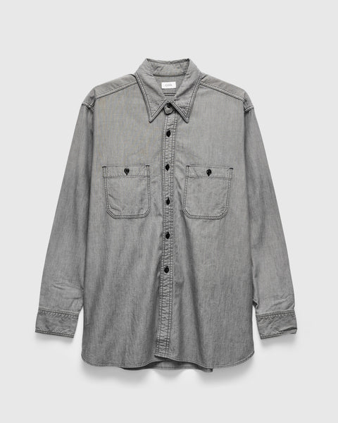 <極美品>CIOTA USN Chambray Shirt USN Chambray Shirt in Light Black – Blue Owl Workshop