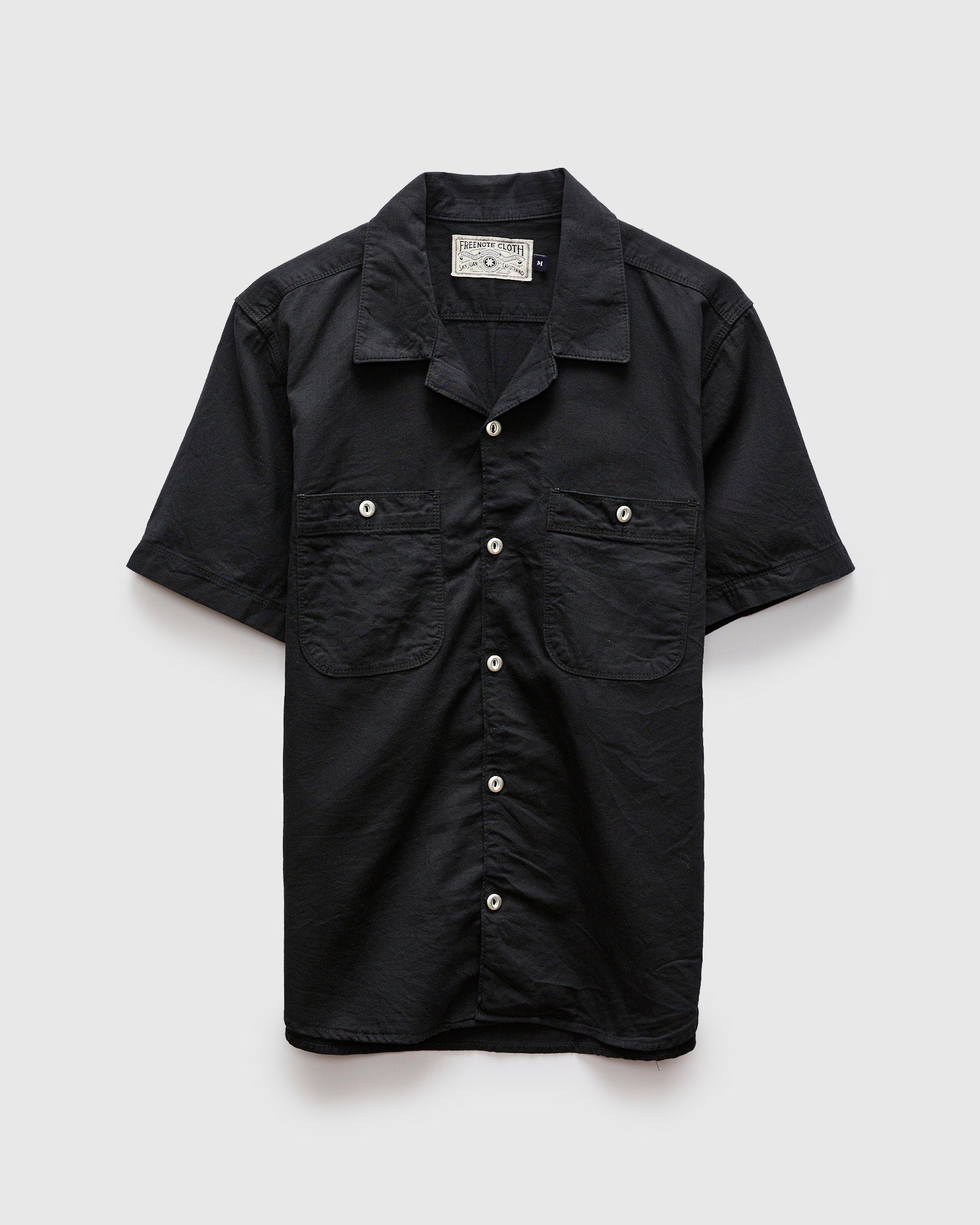 Dayton Short Sleeve Workshirt in Black Herringbone – Blue Owl Workshop