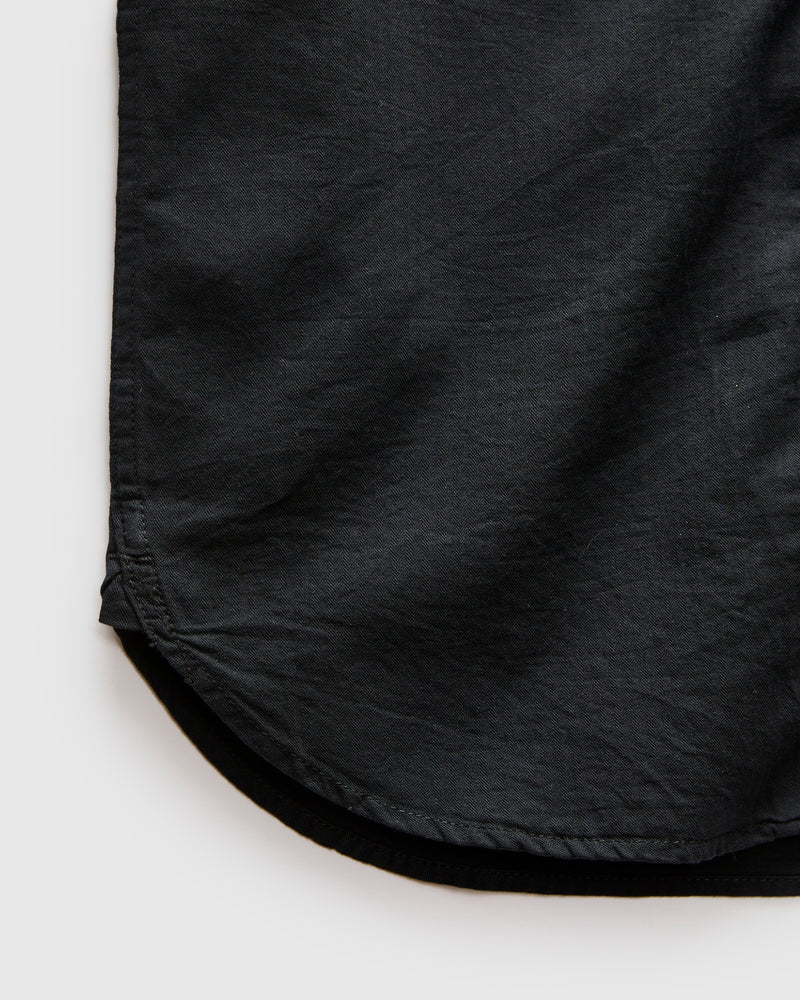 Dayton Short Sleeve Workshirt in Black Herringbone