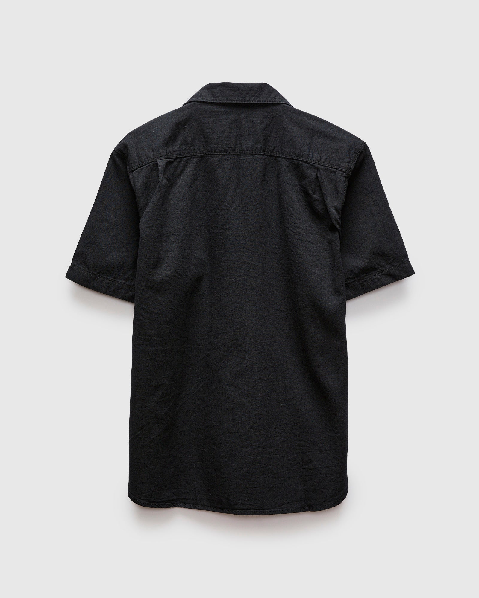 Dayton Short Sleeve Workshirt in Black Herringbone – Blue Owl Workshop