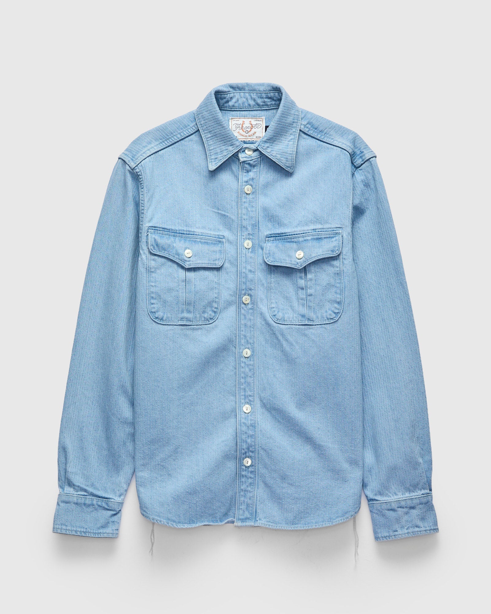 FAITH CONNEXION ブリーチ シワ加工シャツ サンローラン バルマン Rancho Western Shirt in Bleach Indigo Cord – Blue Owl Workshop