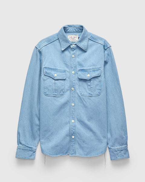 Rancho Western Shirt in Bleach Indigo Cord – Blue Owl Workshop