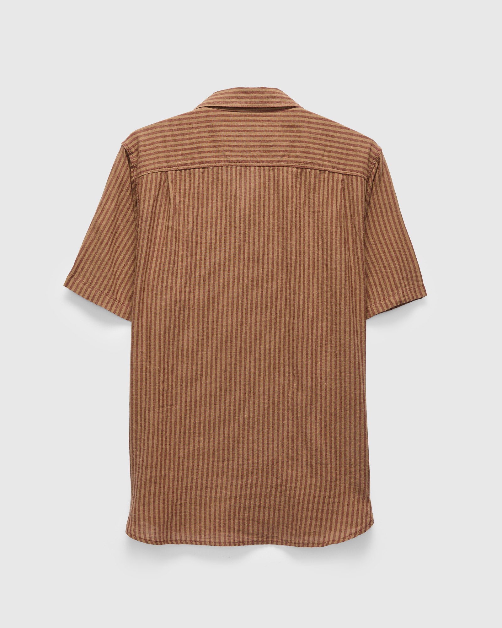 Dayton Short Sleeve Workshirt in Terracotta Stripe – Blue Owl Workshop