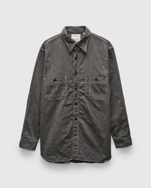 Triple Stitch Covert Chambray Shirt in Charcoal Black – Blue Owl