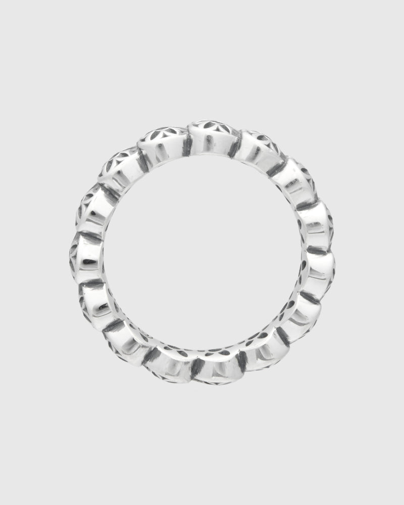 Rosette Heart Infinity Ring in Sterling Sliver