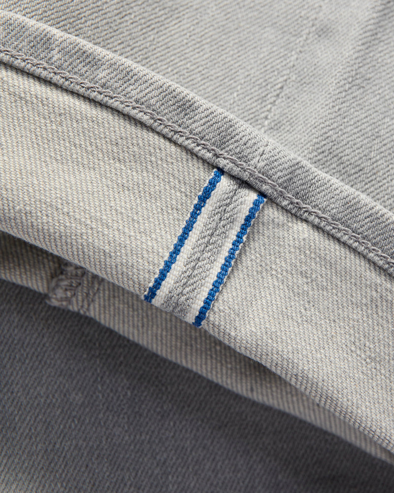 "Marble" 14oz Washed Grey Stretch Selvedge Denim - Pen Slim