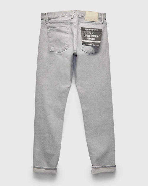 "Marble" 14oz Washed Grey Stretch Selvedge Denim - Pen Slim