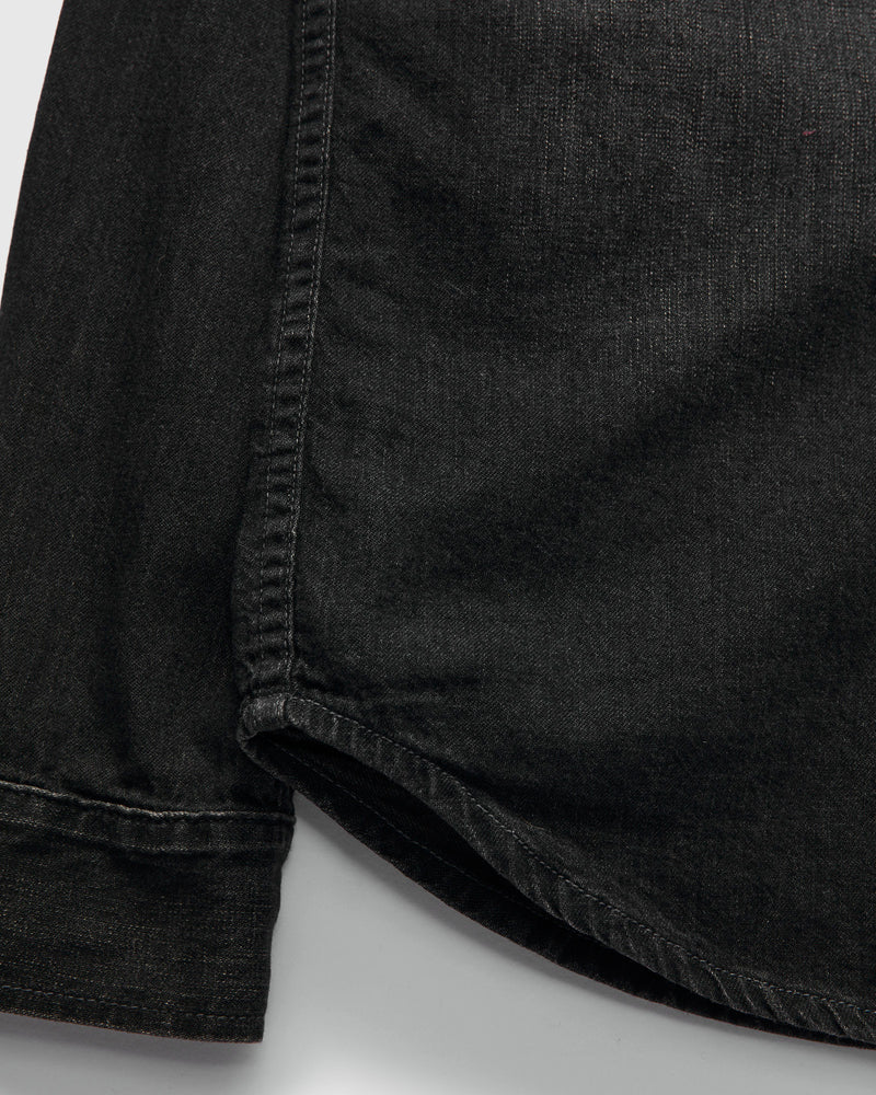 Hayes Pearl Snap Shirt in Washed Black
