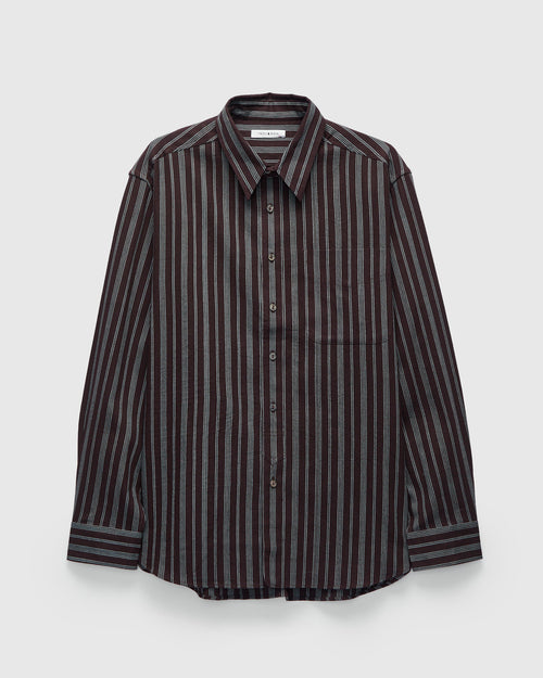 Variegated Stripe Brook Shirt in Plum Indigo