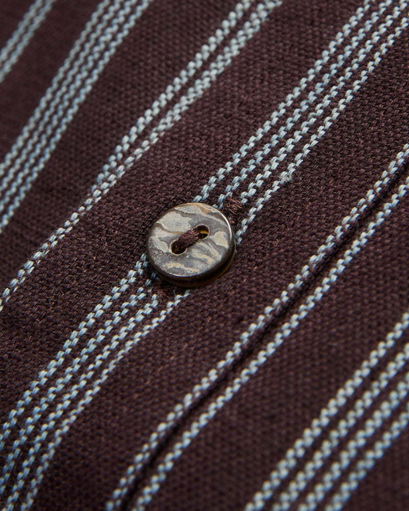 Variegated Stripe Brook Shirt in Plum Indigo