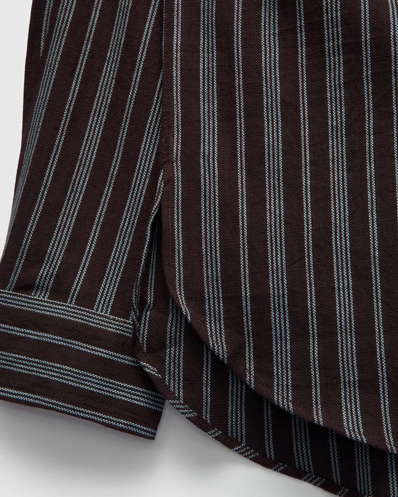 Variegated Stripe Brook Shirt in Plum Indigo