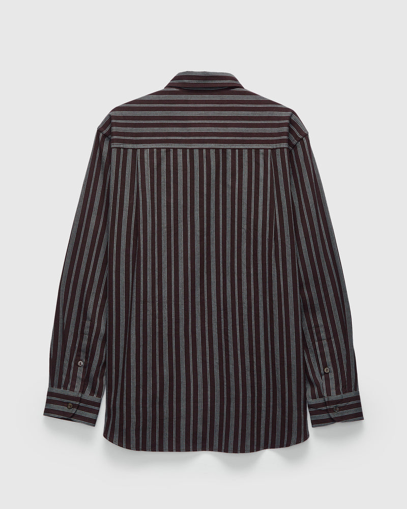Variegated Stripe Brook Shirt in Plum Indigo