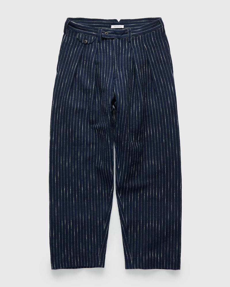 Ticking Stripe Shakoor Pants in Dark Indigo Ecru