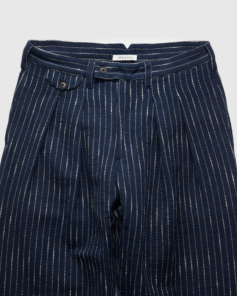 Ticking Stripe Shakoor Pants in Dark Indigo Ecru
