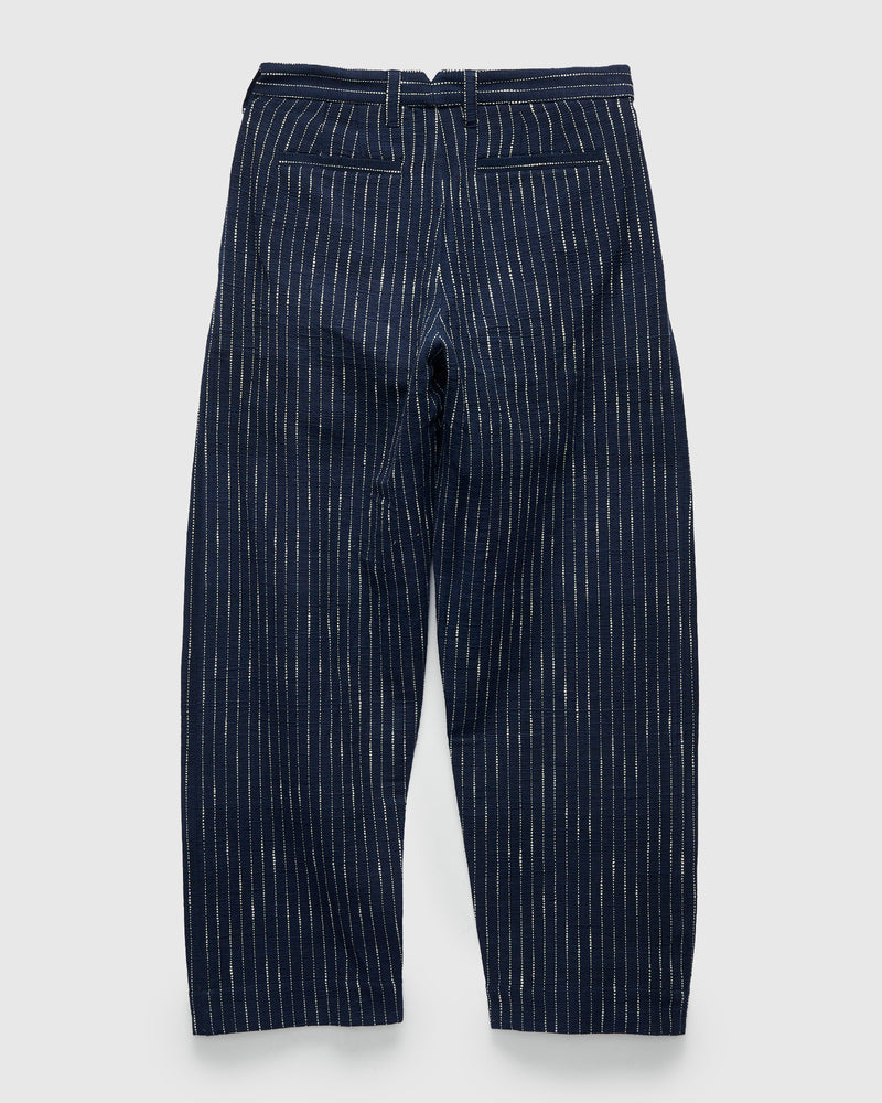 Ticking Stripe Shakoor Pants in Dark Indigo Ecru