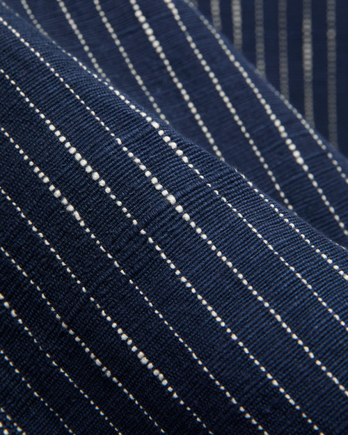 Ticking Stripe Study Jacket in Dark Indigo Ecru
