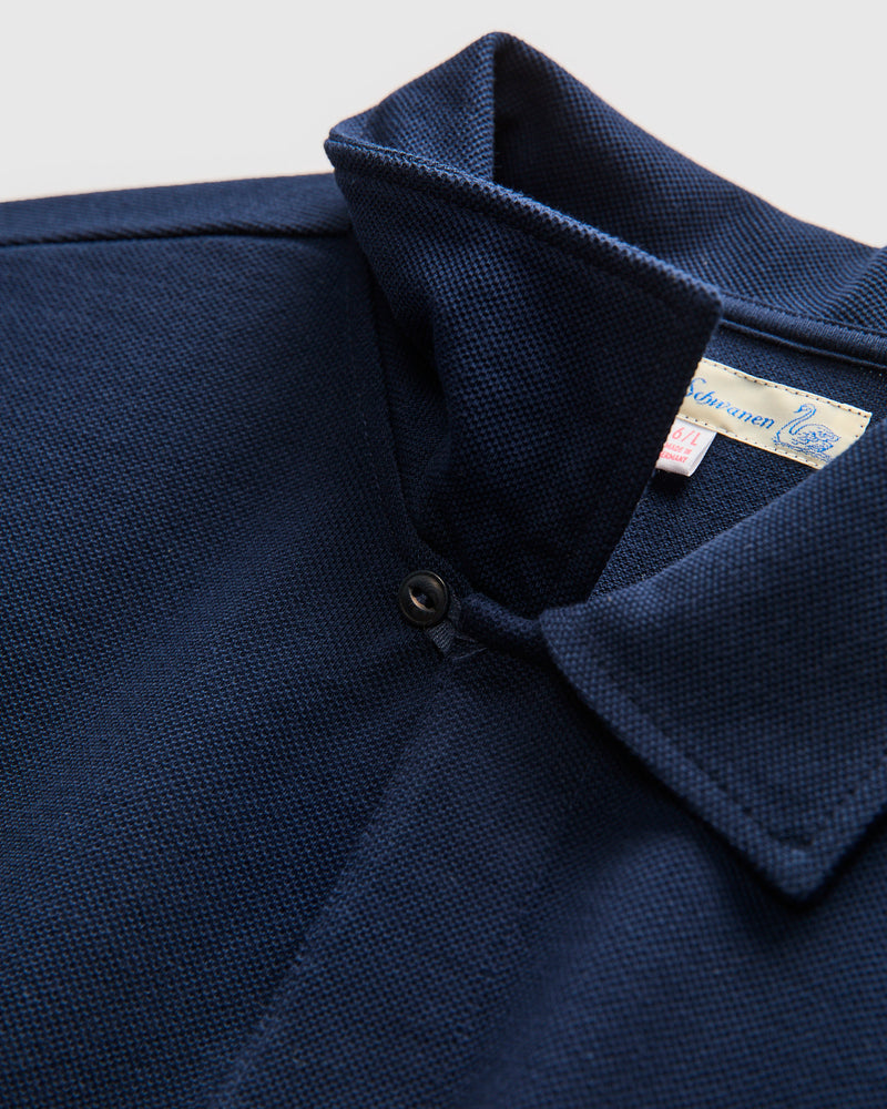 2PKPL "Good Originals" Loopwheel Polo Shirt in Ink Blue