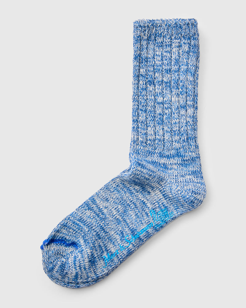 Melange Cotton Socks in Denim Blue Nature
