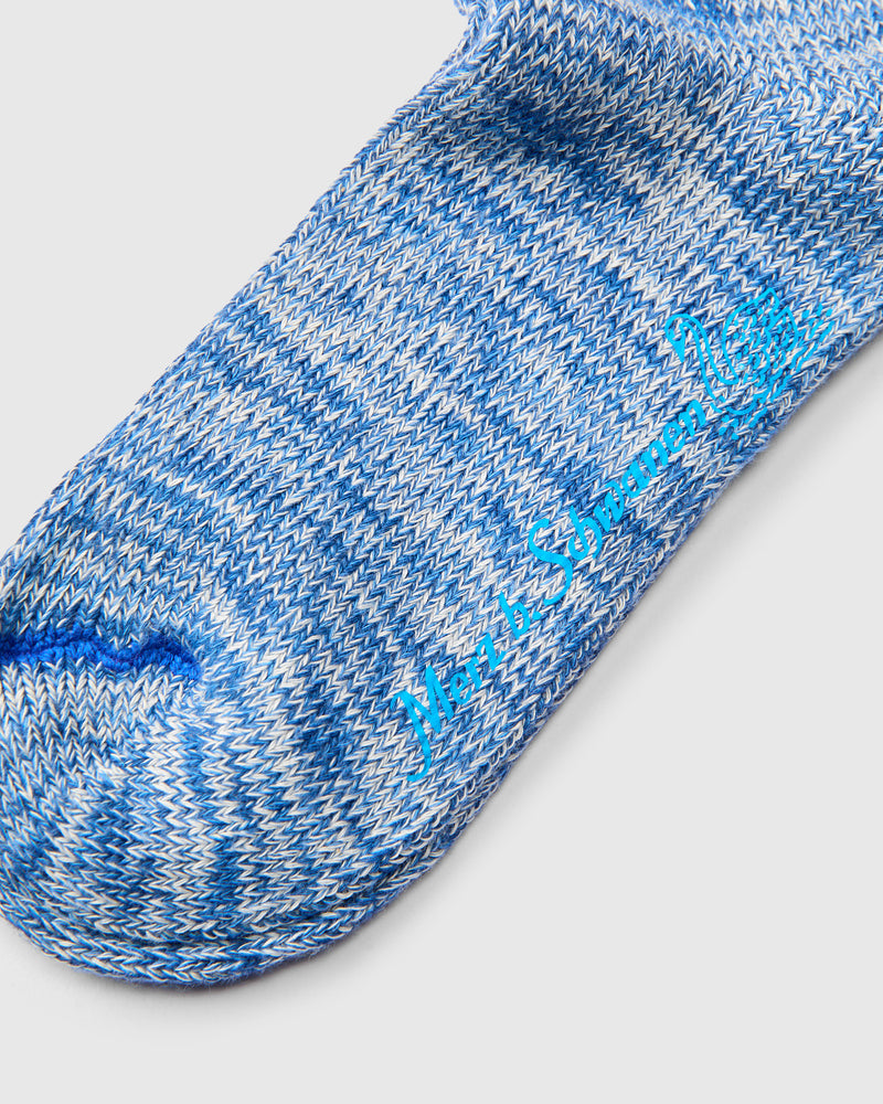 Melange Cotton Socks in Denim Blue Nature