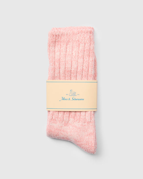 Melange Cotton Socks in Peach Nature Melange