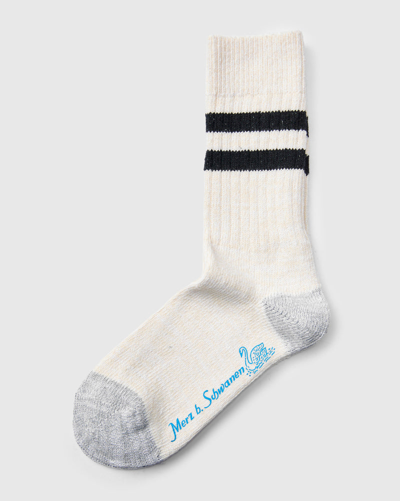 Striped Cotton Socks in Nature Black
