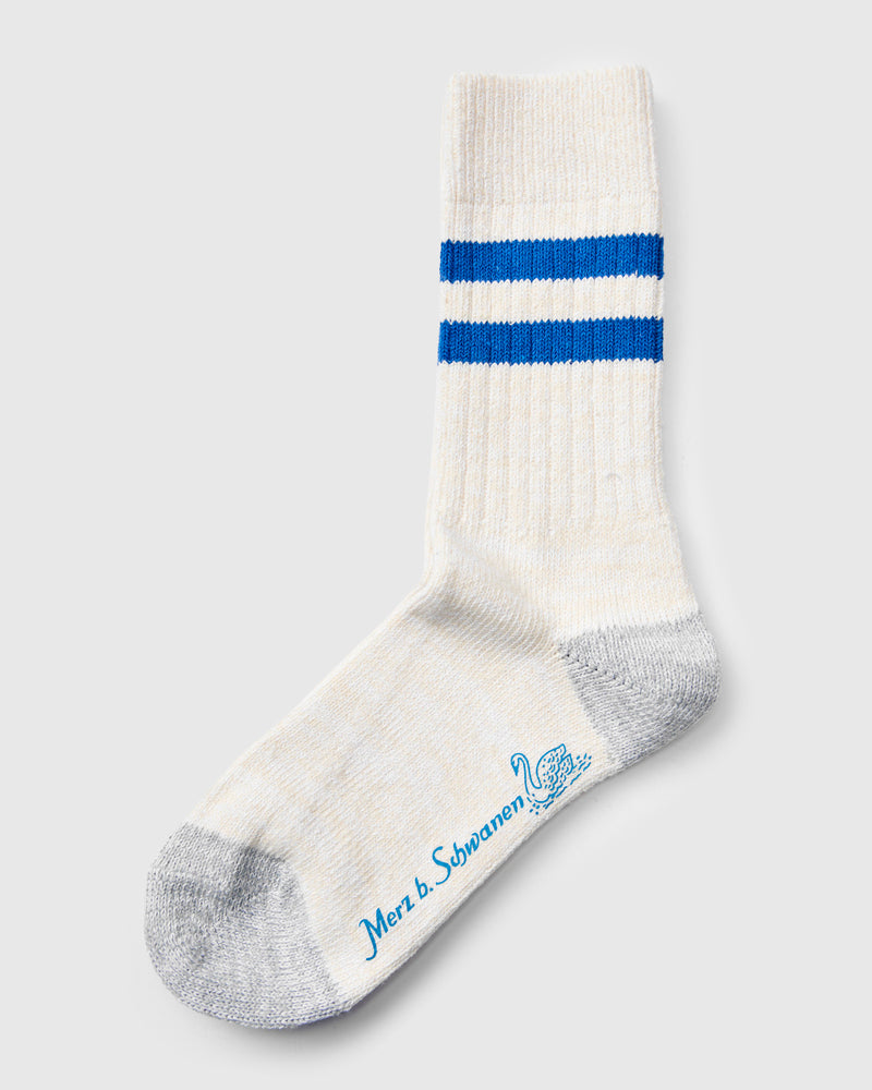 Striped Cotton Socks in Nature Swan Blue