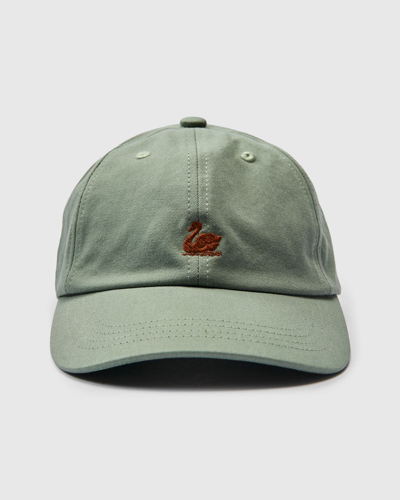Swan Logo Cotton Twill Cap in Light Army
