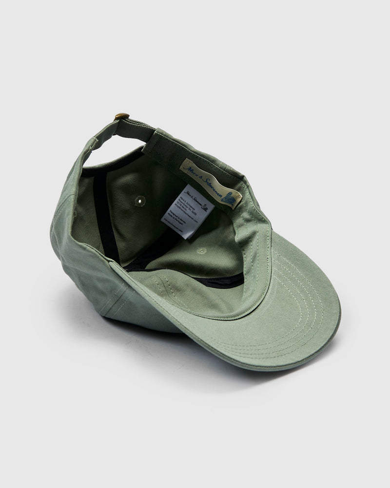 Swan Logo Cotton Twill Cap in Light Army