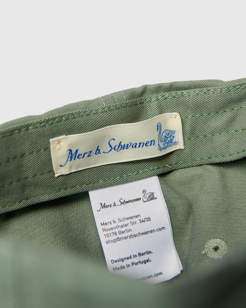 Swan Logo Cotton Twill Cap in Light Army