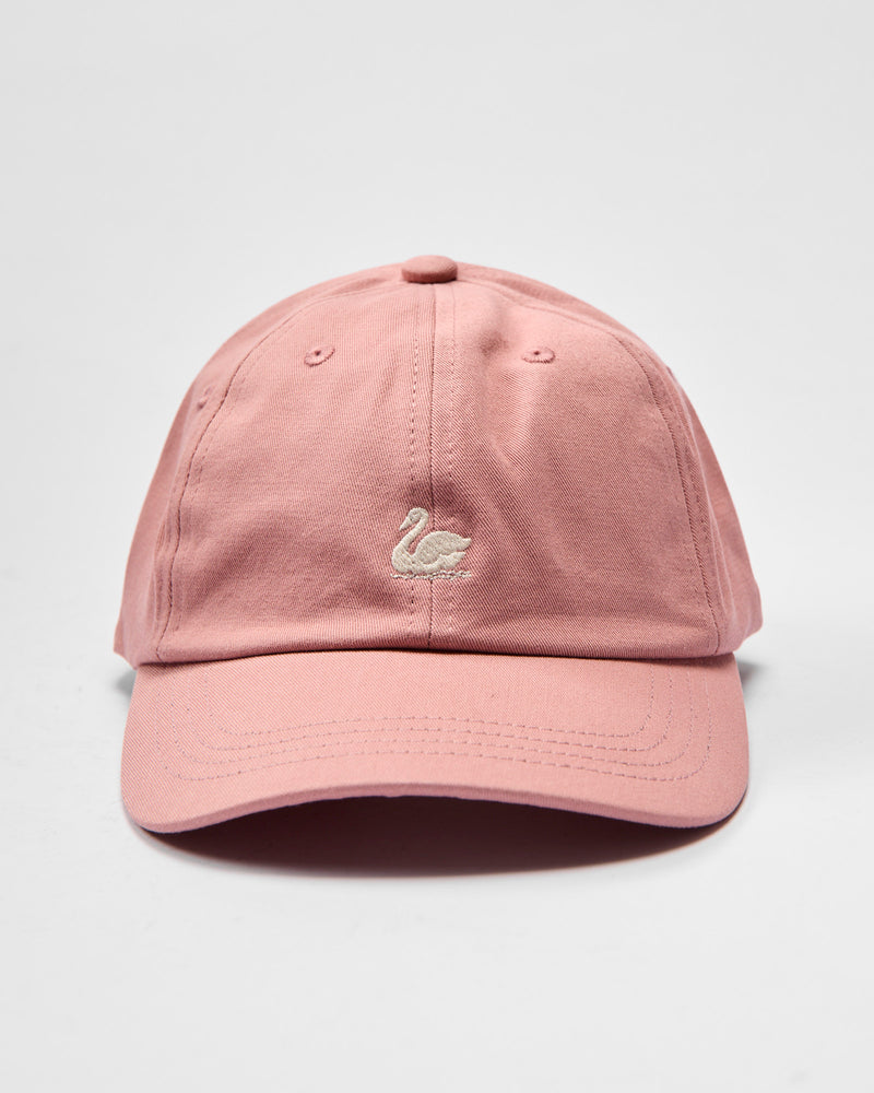 Swan Logo Cotton Twill Cap in Rosewood Nature