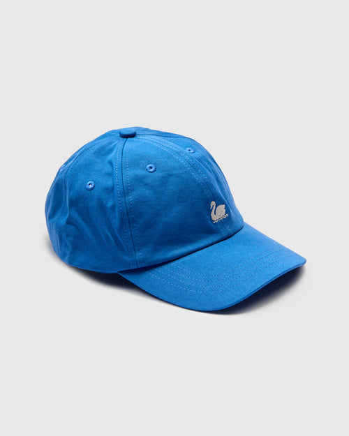 Swan Logo Cotton Twill Cap in Washed Blue