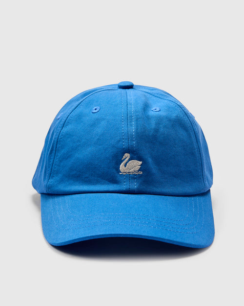 Swan Logo Cotton Twill Cap in Washed Blue