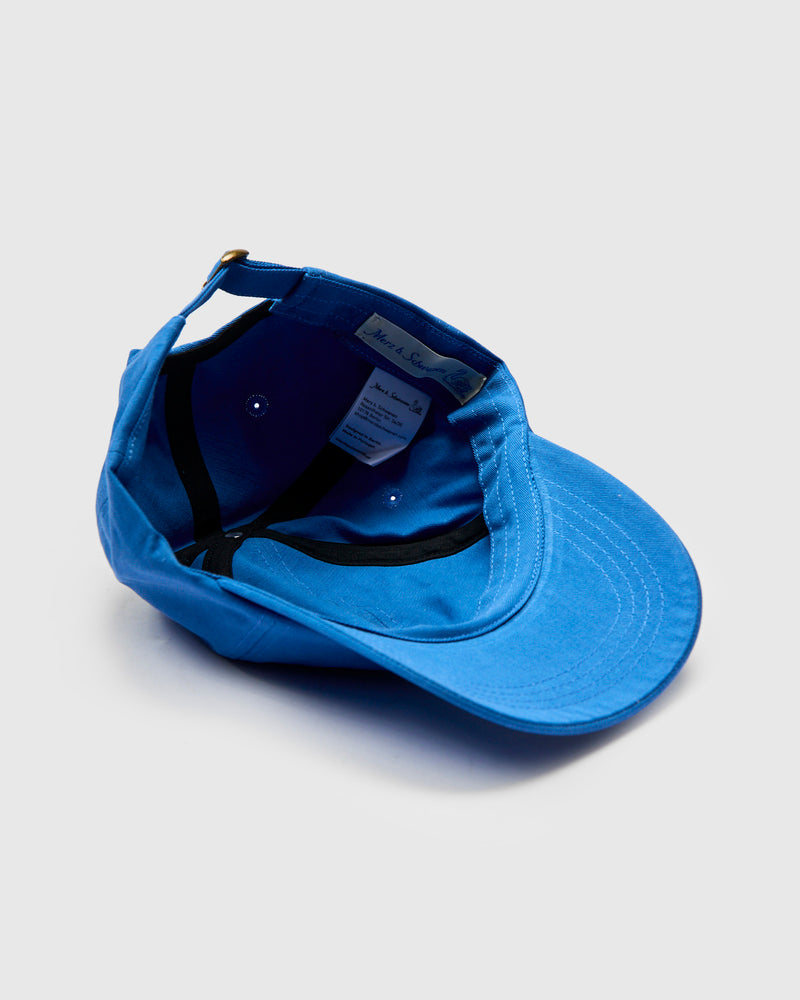 Swan Logo Cotton Twill Cap in Washed Blue