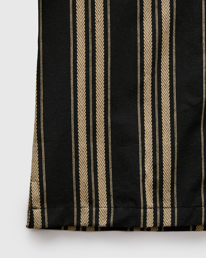 "Dobby Bands" Aloha Shirt in Black